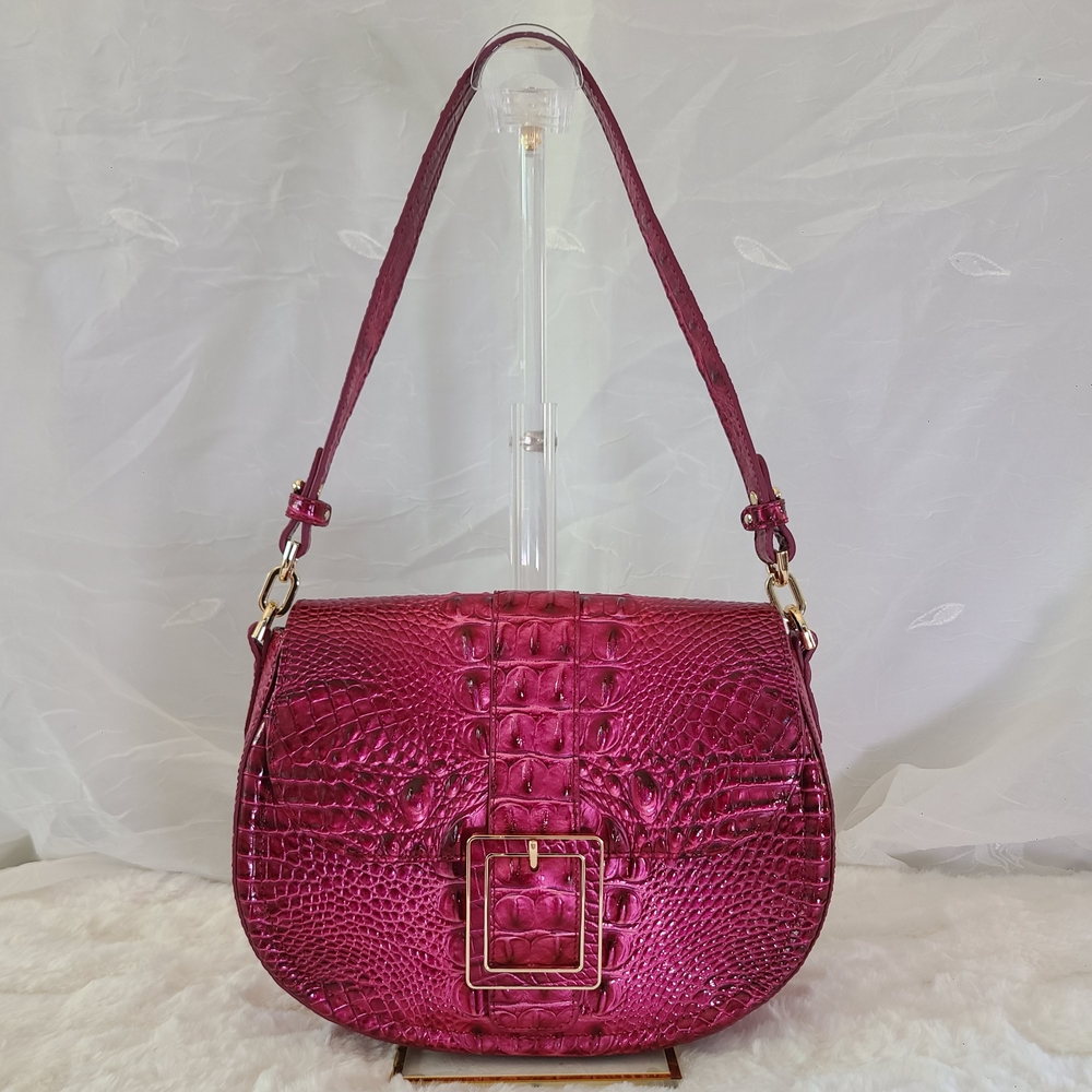 Brahmin Cynthia Shoulder Bag – Melbourne Croc Embossed Leather NWOT